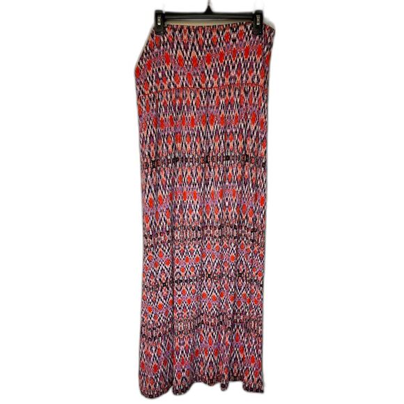Cynthia Rowley Tropicalcore Colorful Stretchy Orange/Purple Print Maxi Skirt 1X - Picture 5 of 5